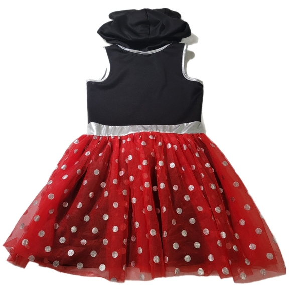 Disney Minnie Mouse Black And Red Hooded Ears Dress Girls size med 7/8 - Picture 2 of 5